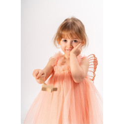 Kız Bebek Kız Çocuk Doğum Günü Parti Düğün Yazlık Elbise Tüllü Tütü Astarlı Bebek Takım Bebek Giyim Turuncu