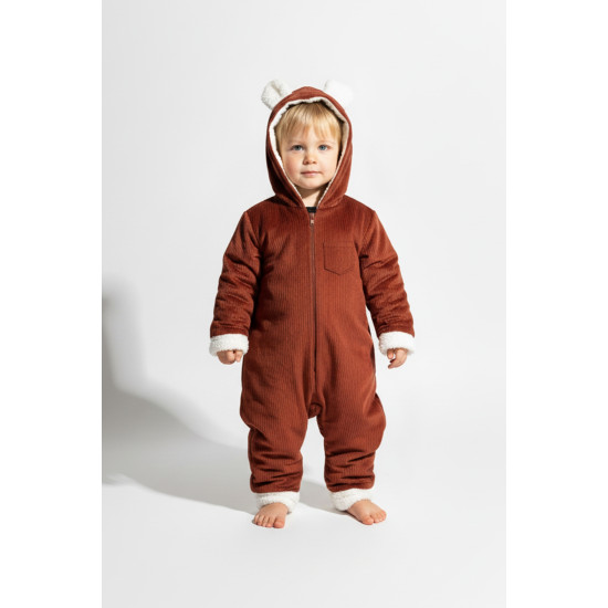 Kız Erkek Unisex Mevsimlik Çift Kat Kadife Ultrasoft Şapkalı Bebek Çocuk Uyku Tulumu Astronot Tulum | Koyu Kırmızı