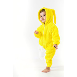 Welsoft Peluş Unisex Kışlık Bebek Takımları Çocuk Giyim Bebek Kıyafeti çocuk kostümü Sarı Tavşan