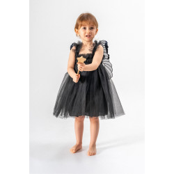 Kız Bebek Kız Çocuk Doğum Günü Parti Düğün Yazlık Elbise Tüllü Tütü Astarlı Bebek Takım Bebek Giyim Siyah