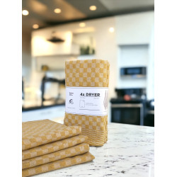 Kentsoylu Mutfak Kurulama Bezi 4 Adet Hardal Sarı Damalı Desen 40x60 cm