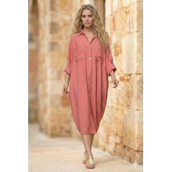 Pasaklı Giyim Kadın Oversize Yarasa Kol Tesettüre Uygun Gömlek Elbise-Tesettür Tunik 3282528 Gül Kurusu