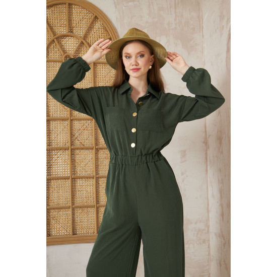 Pasaklı Giyim Kadın Kupra Tulum Haki