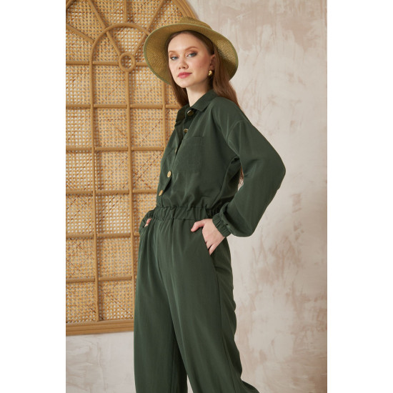 Pasaklı Giyim Kadın Kupra Tulum Haki