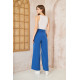 Pasaklı Giyim Kupra İpek Palazzo Pantolon İndigo
