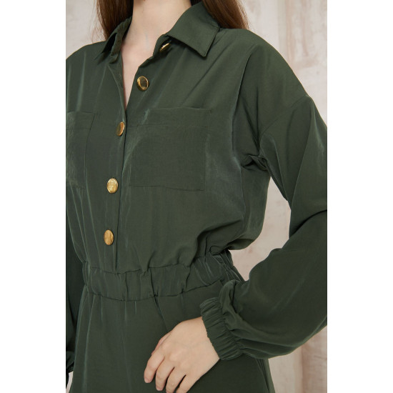 Pasaklı Giyim Kadın Kupra Tulum Haki