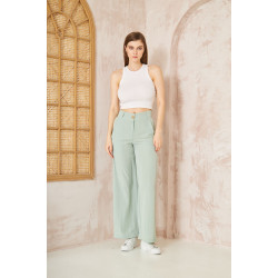 Pasaklı Giyim Kupra İpek Palazzo Pantolon 3427220 Mint Yeşil