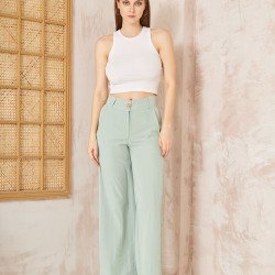Pasaklı Giyim Kupra İpek Palazzo Pantolon 3427220 Mint Yeşil