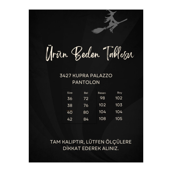 Pasaklı Giyim Kupra İpek Palazzo Pantolon Haki