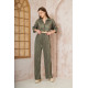 Pasaklı Giyim kadın Piliseli Bürümcük Pantolon Tunik Alt Üst Takım Haki