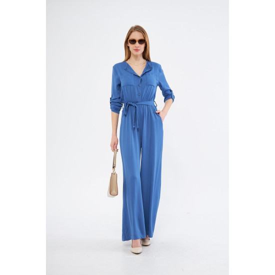 Pasaklı Giyim Kadın Viskon Tulum İndigo