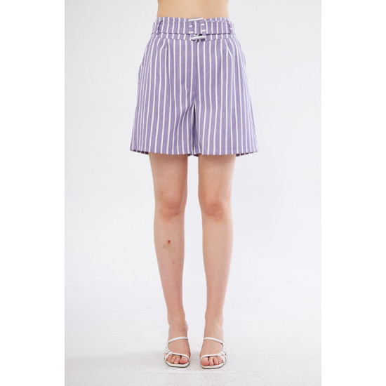 Pasaklı Giyim Kadın Gabardin Mini Şort Mor