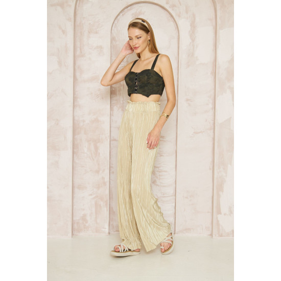 Pasaklı Giyim Bürümcük Örme Pantolon Sarı