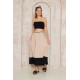Pasaklı Giyim Kadın Kiloş Etek Renk Bloklu Bej