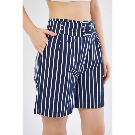 Pasaklı Giyim Kadın Gabardin Mini Şort Lacivert