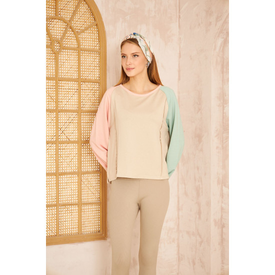 Pasaklı Giyim Kadın Sweatshirt Bej