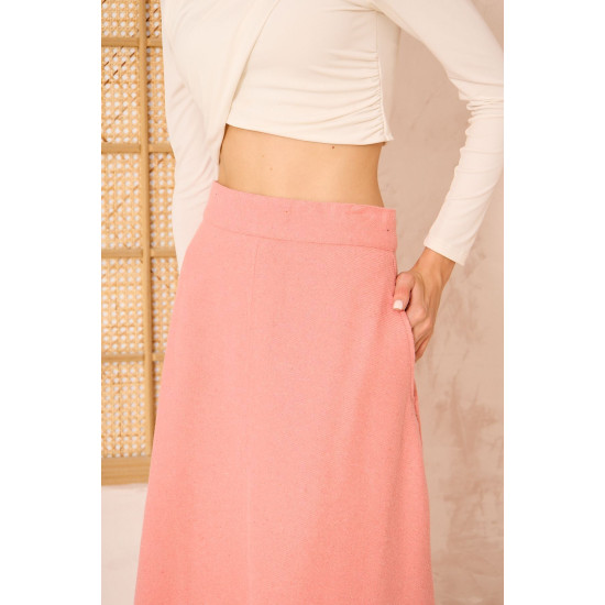 Pasaklı Giyim Kadın Kiloş Kaşe Etek Pembe