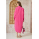 Pasaklı Giyim Kadın Poplin Oversize Tunik-Gömlek Elbise Fuşya