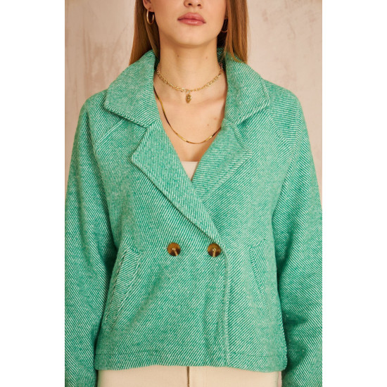 Pasaklı Giyim Kadın Diyaganol Kaşe Ceket Benetton