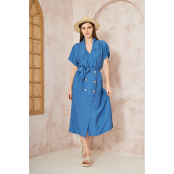 Pasaklı Giyim Kadın Keten Ceket Elbise 3162451 İndigo