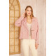 Pasaklı Giyim Kadın Diyaganol Kaşe Ceket Pudra