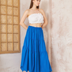 Pasaklı Giyim Kadın Asimetrik 3 Kat Etek 3574300 Saks