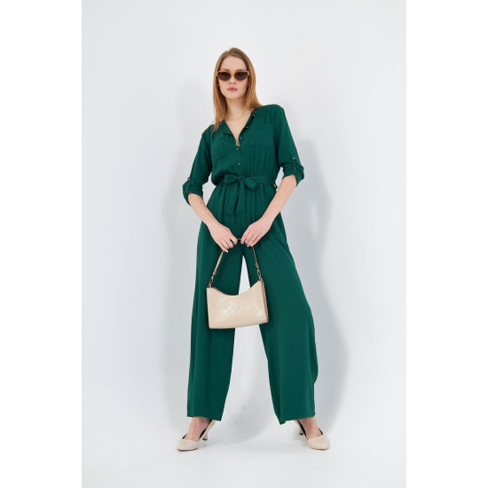 Pasaklı Giyim Kadın Viskon Tulum Zümrüt