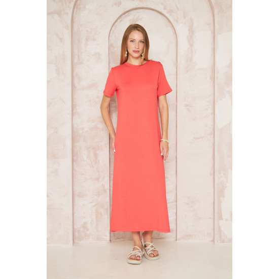 Pasaklı Giyim Kadın Omzu Düğmeli Mercan