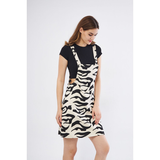 Pasaklı Giyim Kadın Gabardin Salopet Mini Elbise Siyah