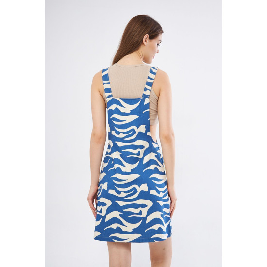 Pasaklı Giyim Kadın Gabardin Salopet Mini Elbise Saks