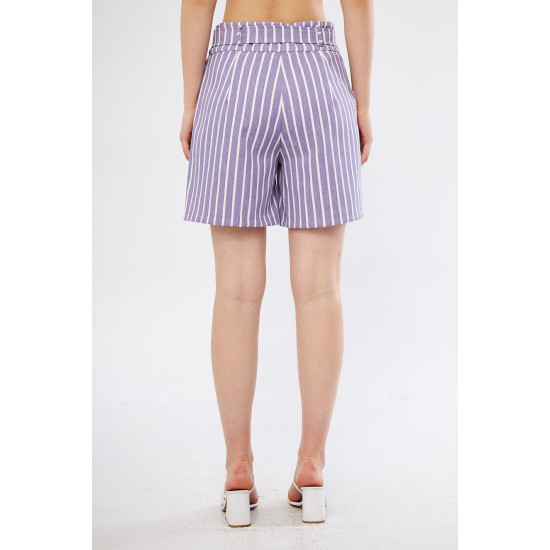 Pasaklı Giyim Kadın Gabardin Mini Şort Mor