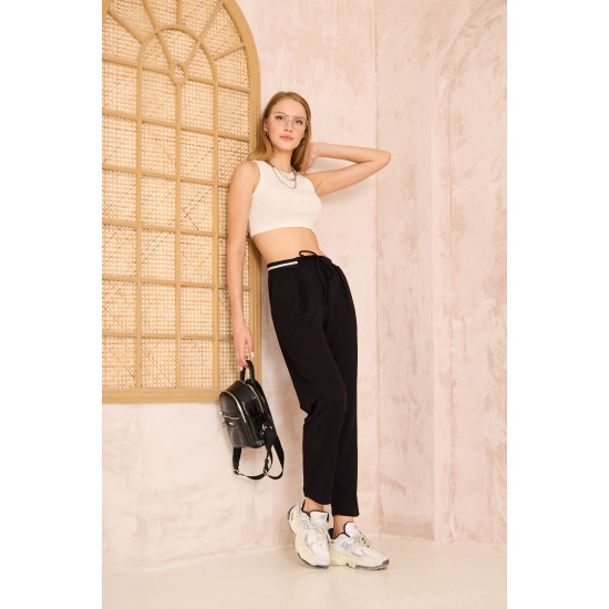 Pasaklı Giyim Kadın Bilek Boy Pantolon-Eşorfman, Siyah