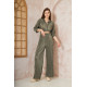 Pasaklı Giyim kadın Piliseli Bürümcük Pantolon Tunik Alt Üst Takım Haki