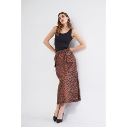 Pasaklı Giyim Kadın Kamuflaj Desen Gabardin Etek  Leopar 3553220