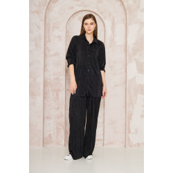 Pasaklı Giyim kadın Piliseli Bürümcük Pantolon Tunik Alt Üst Takım 3573374 Siyah