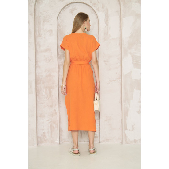 Pasaklı Giyim Kadın %100 Pamuk Müslin Elbise Turuncu