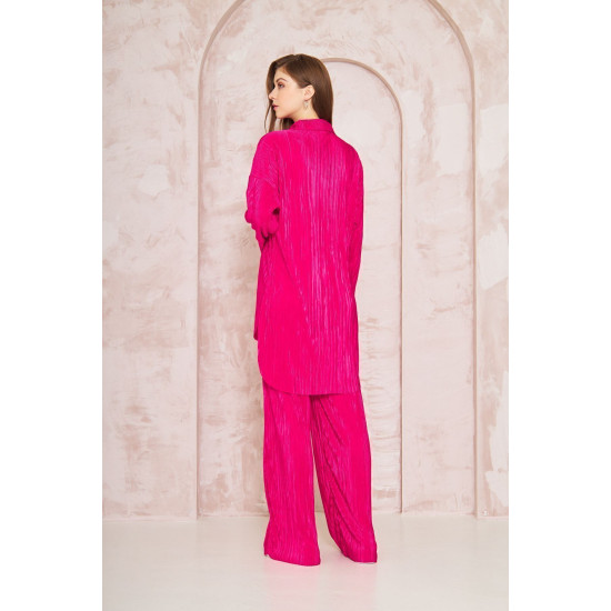 Pasaklı Giyim kadın Piliseli Bürümcük Pantolon Tunik Alt Üst Takım Fuşya