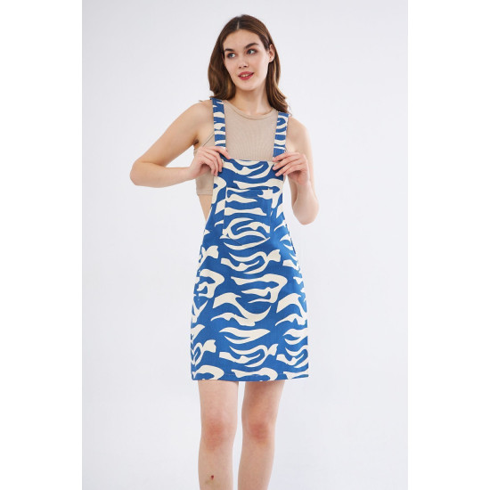 Pasaklı Giyim Kadın Gabardin Salopet Mini Elbise Saks