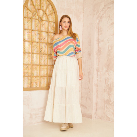 Pasaklı Giyim Kadın Akrilik Kazak Gökkuşağı