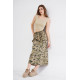 Pasaklı Giyim Kadın Kamuflaj Desen Gabardin Etek Haki Bej
