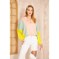 Pasaklı Giyim Kadın Polo Yaka Sweatshirt 3473270 Pudra