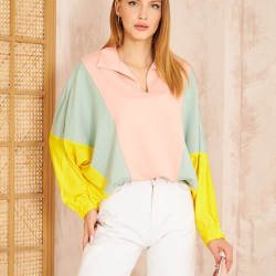 Pasaklı Giyim Kadın Polo Yaka Sweatshirt 3473270 Pudra