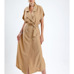 Pasaklı Giyim Kadın Keten Ceket Elbise 3162451 Bej