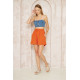 Pasaklı Giyim Kadın Müslin %100 Pamuk Beli Lastikli Şort Turuncu