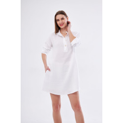 Pasaklı Giyim Kadın Müslin Tunik Gömlek 3520340 Beyaz