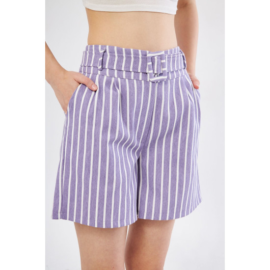 Pasaklı Giyim Kadın Gabardin Mini Şort Mor