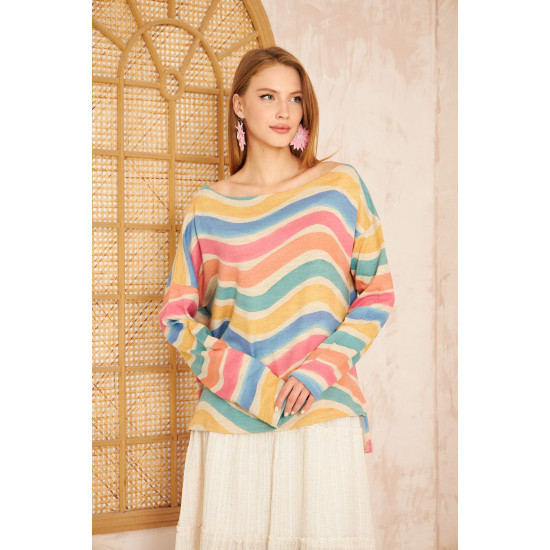 Pasaklı Giyim Kadın Akrilik Kazak Gökkuşağı