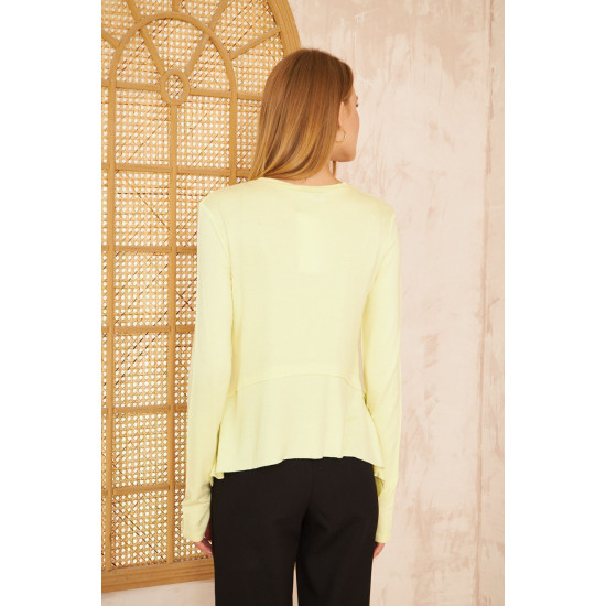 Pasaklı Giyim Kadın Parmak Geçirmeli Yoga Bluz Sarı