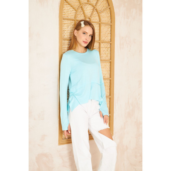 Pasaklı Giyim Kadın Parmak Geçirmeli Yoga Bluz Mint