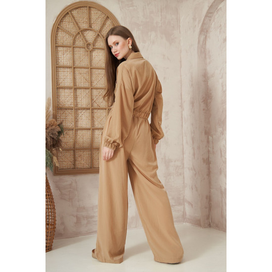 Pasaklı Giyim Kadın Kupra Tulum Karamel